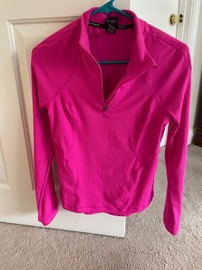 Spyder Hot Pink Ribbed Quarter-Zip Pullover